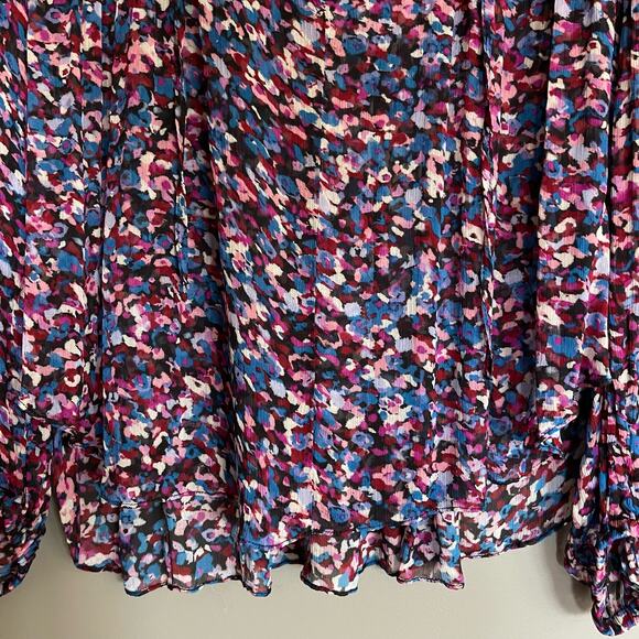 Isabel Marant Daytonea‎ Blouse Pink Purple Blue Abstract Print Size XS Chic Sexy - Picture 11 of 16